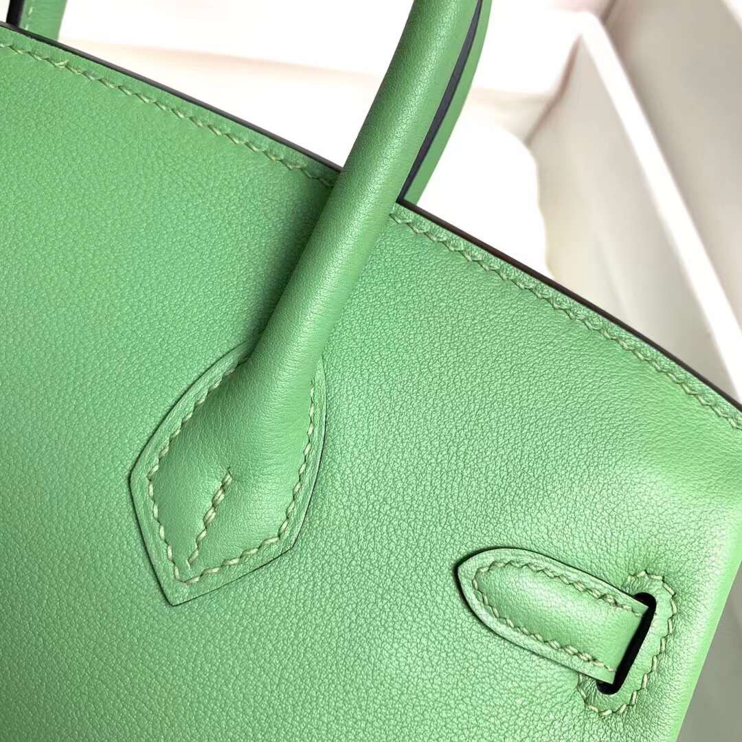 Hermes Birkin 25CM Swift Leather Handbag Apple Green